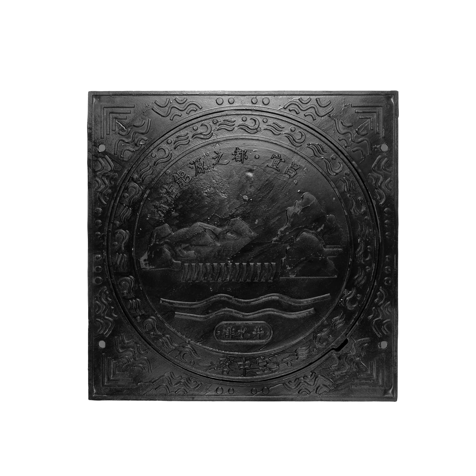 28"×32" Square Frame, Round Opening — Ductile Iron